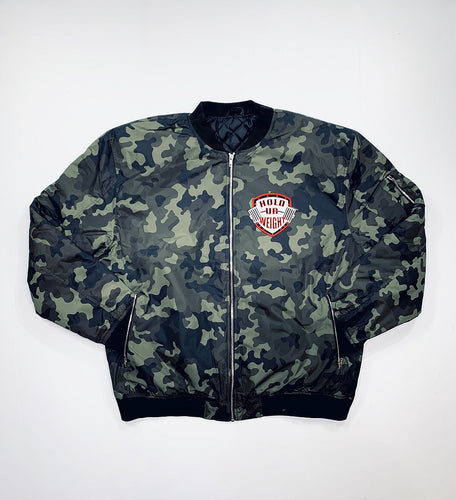 Camouflage Flight Jacket with Embroidered Logo