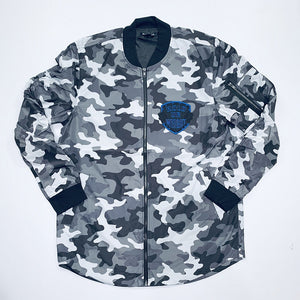 Custom Fatigue Grey Camouflage Jacket with Embroidered Logo
