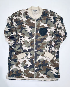 Camouflage Windbreaker with Embroidered Logo