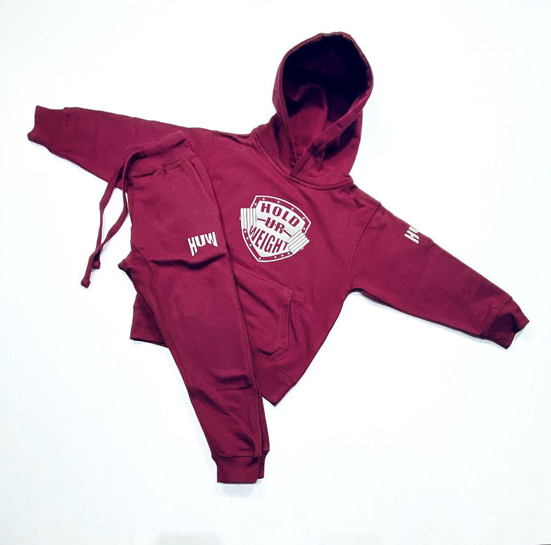 Burgundy jogger set best sale